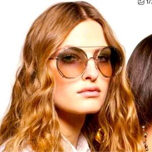 Chloe Gold-Tone Round Sunglasses